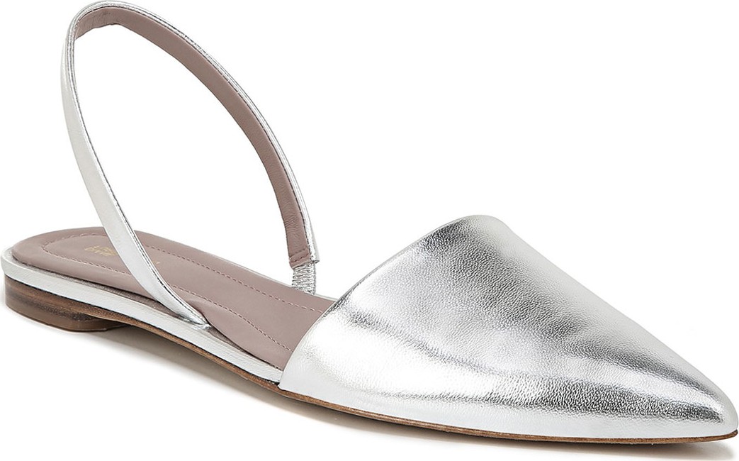 DIANE von FURSTENBERG Koko Metallic Leather Slingback Flats