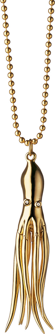Monica Rich Kosann 18K Gold Octopus Charm Necklace