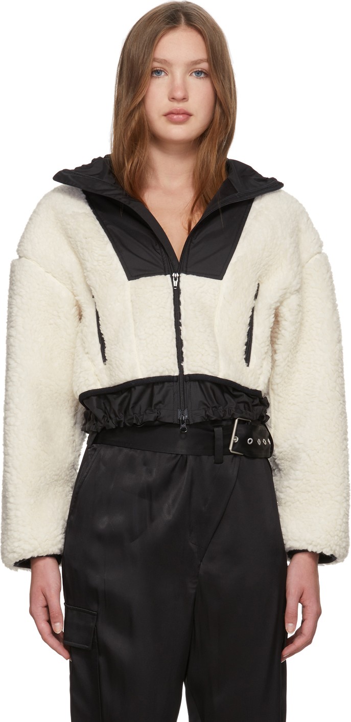 3.1 Phillip Lim Off-White Merino Woolmark Bomber Jacket 3.1 Phillip Lim Off-White Merino Woolmark Bomber Jacket