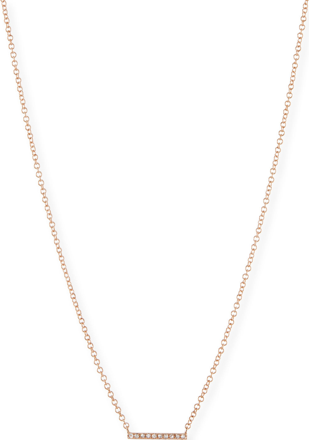EF Collection Mini Diamond Bar Pendant Necklace