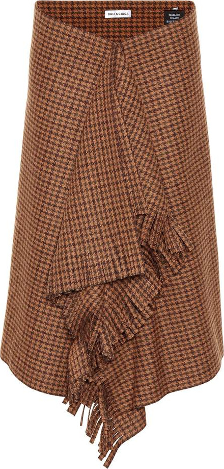 Balenciaga Houndstooth wool-blend skirt