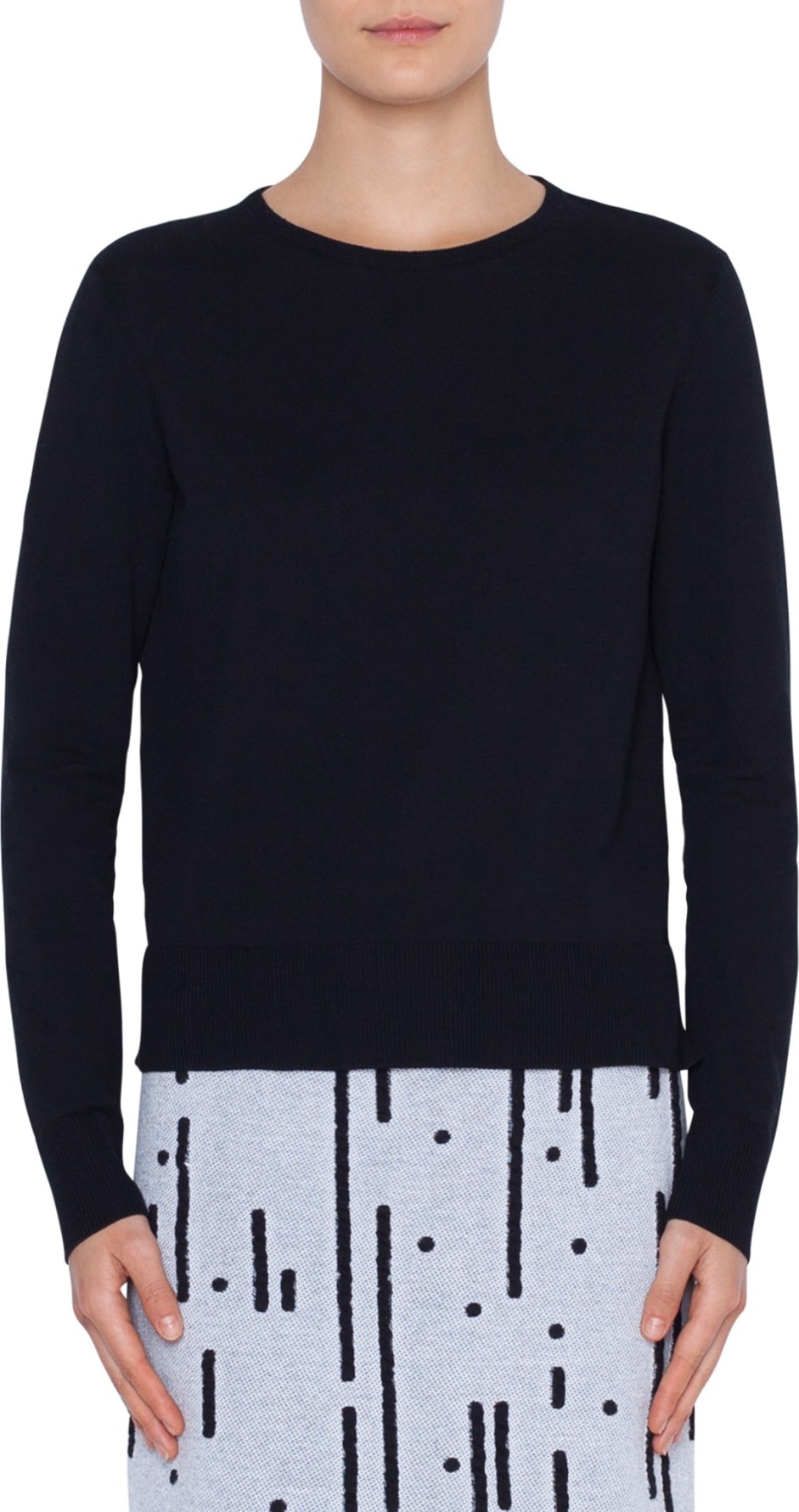 Akris Punto Poplin Back Cotton Pullover