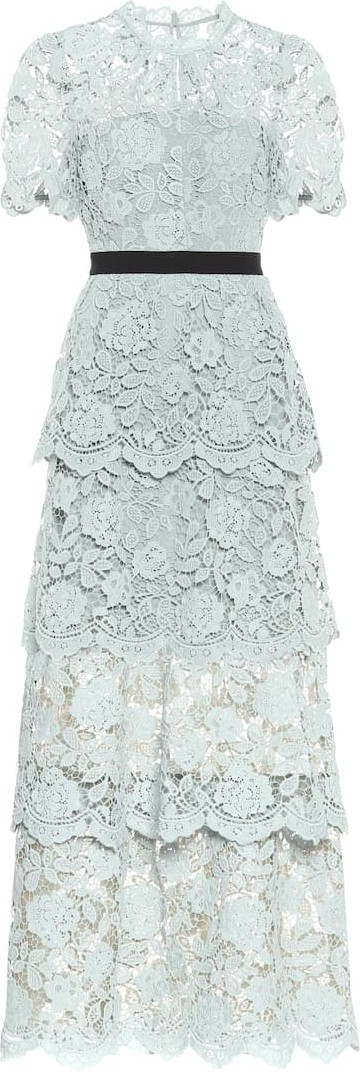 Self Portrait Floral-lace maxi dress