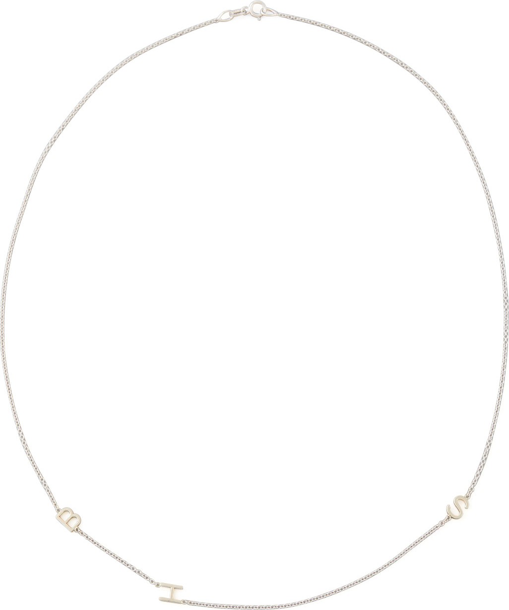 Maya Brenner Designs Mini 3-Letter Personalized Necklace, 14k White Gold