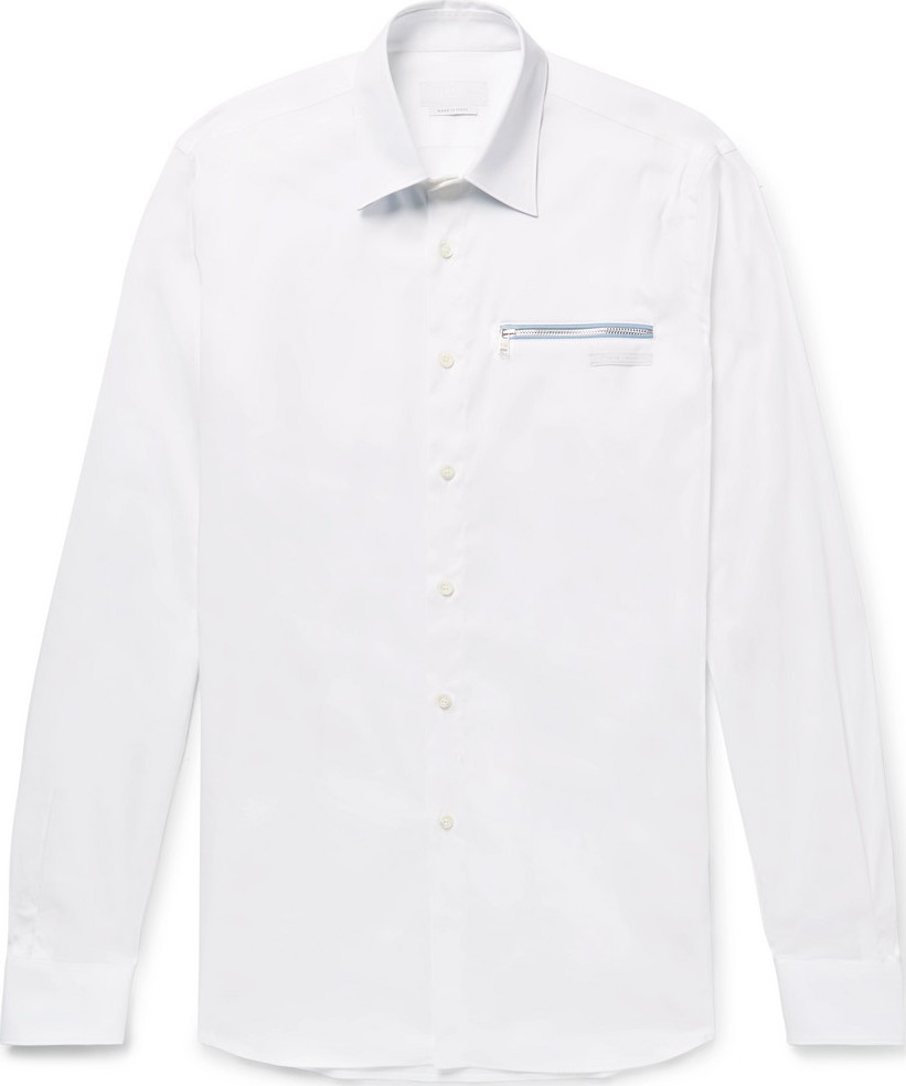 Prada Slim-Fit Stretch Cotton-Blend Poplin Shirt