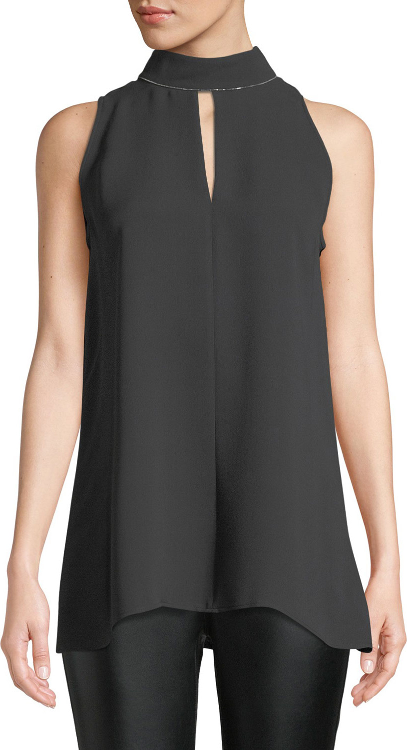 Lafayette 148 New York Tiffany Double-Georgette Silk Blouse