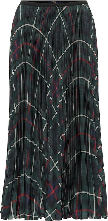 Polo Ralph Lauren Checked pleated midi skirt