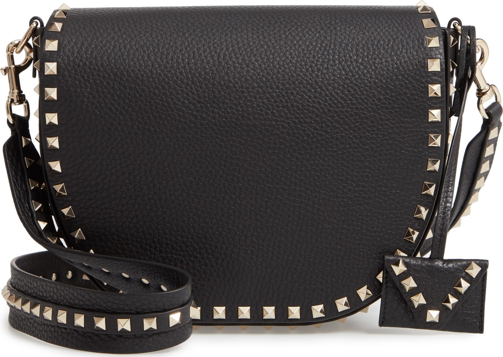 Valentino Rockstud Leather Saddle Bag