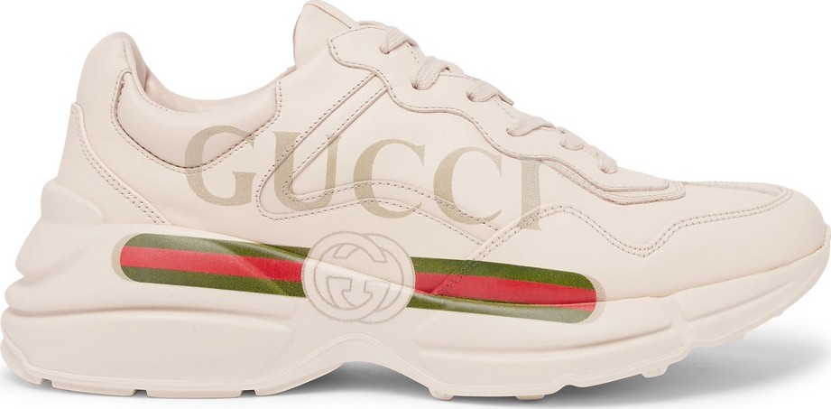 Gucci Rhyton Logo-Print Leather Sneakers