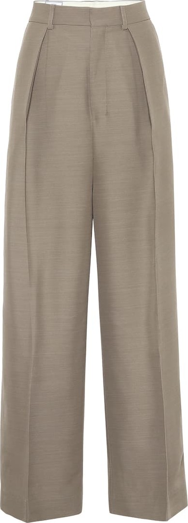 AMI High-rise wide-leg pants