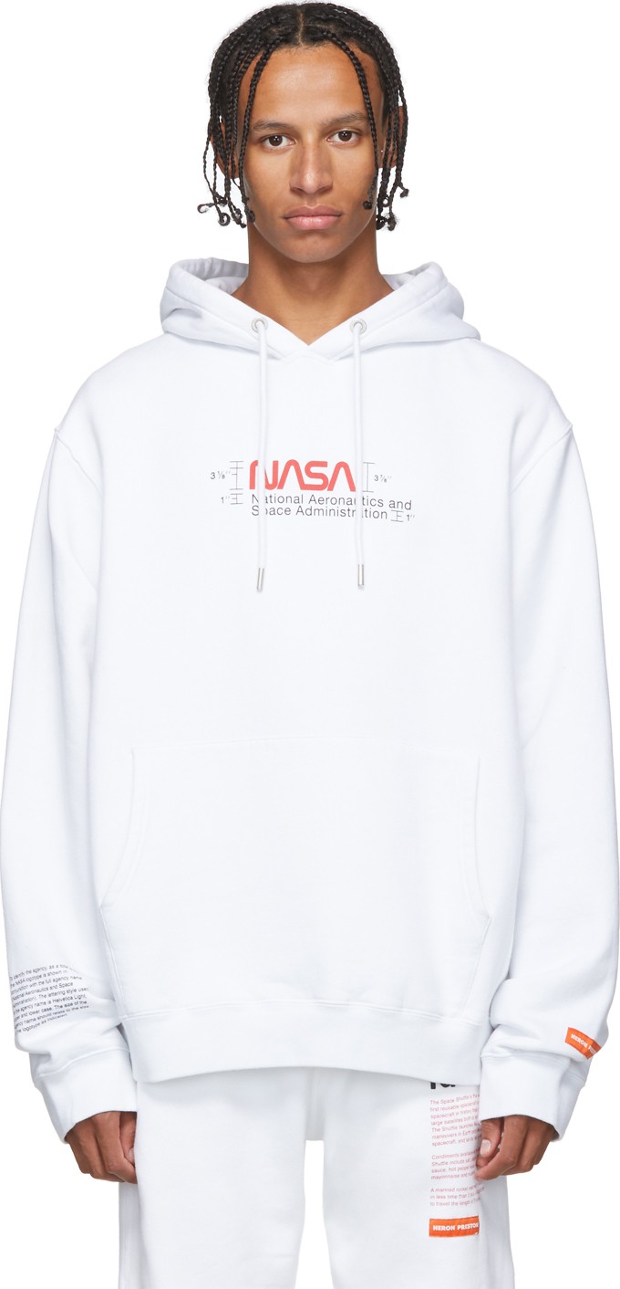 Heron Preston White Manual Hoodie
