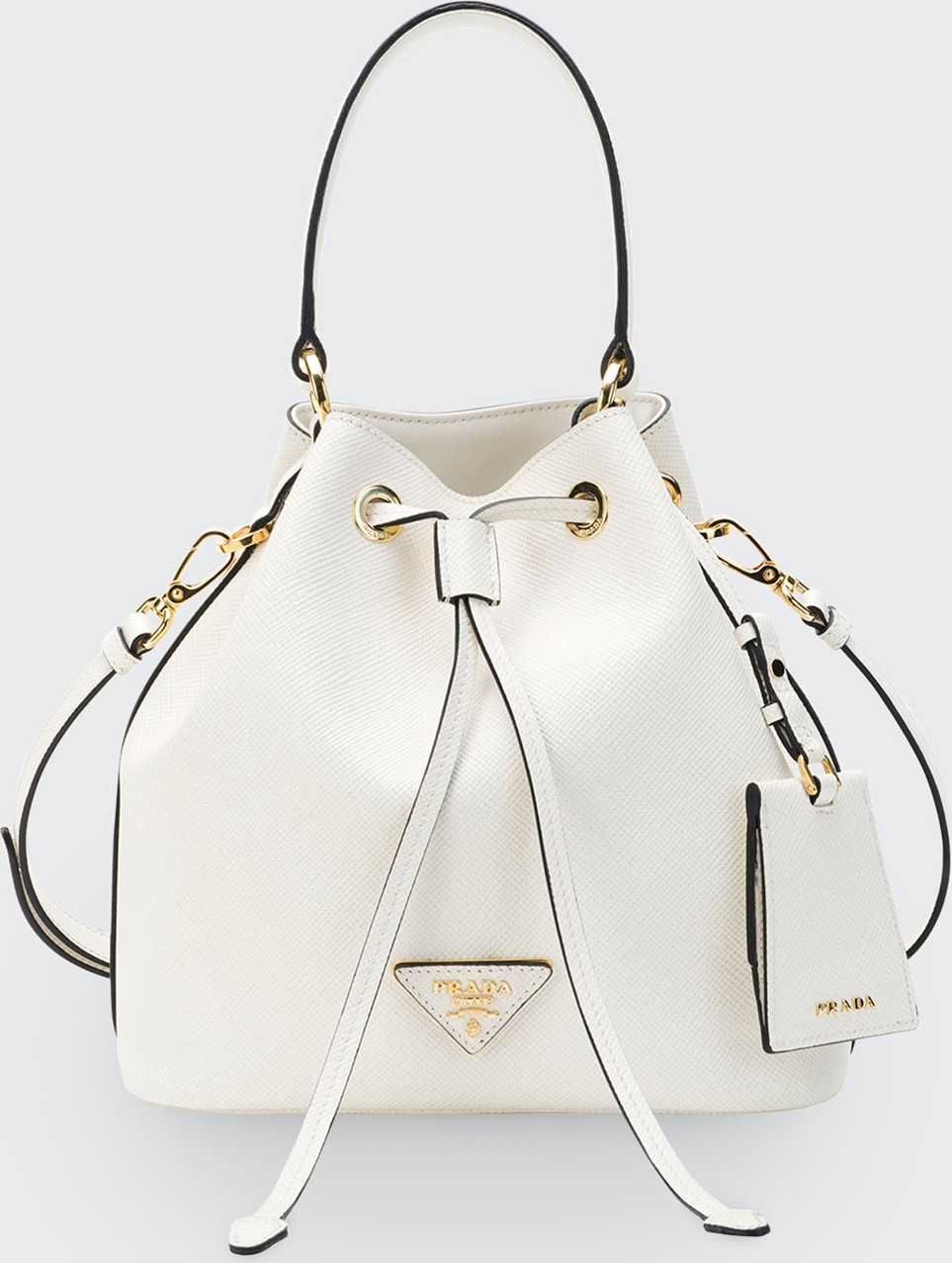 Prada Saffiano Bucket Bag w/ Removable Crossbody Strap