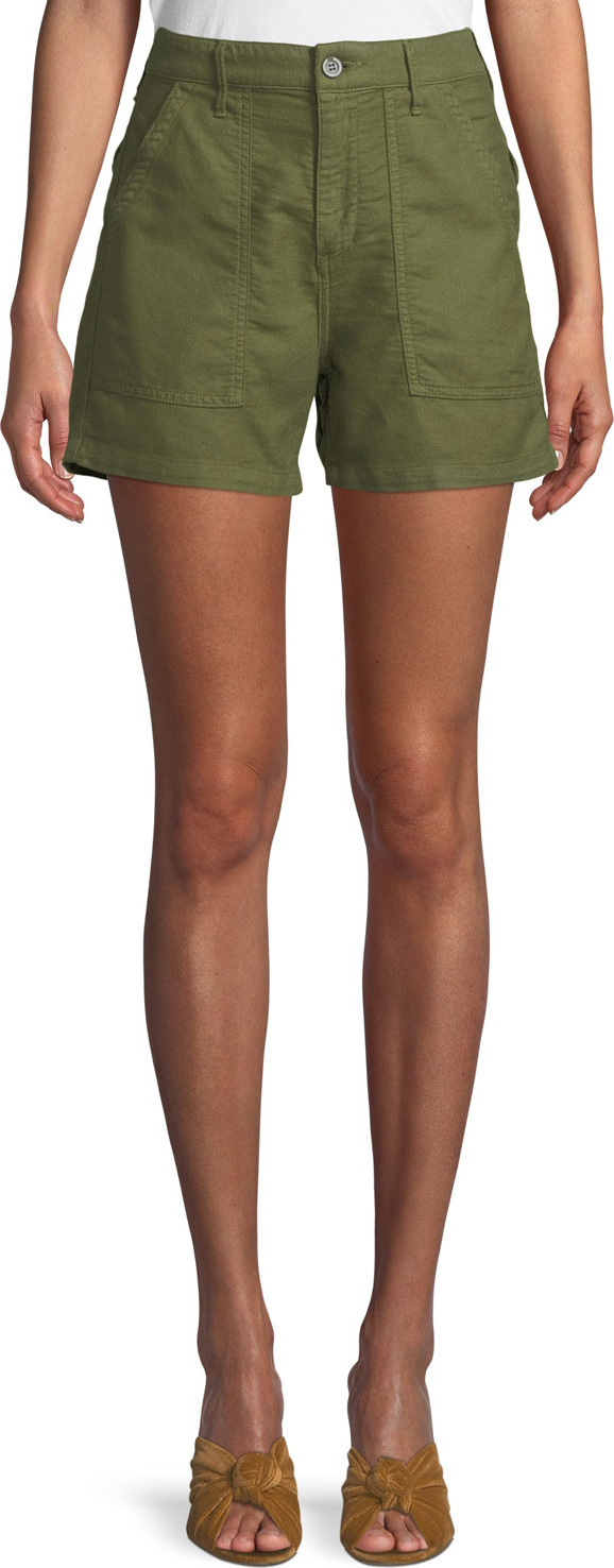 RtA Vendetta High-Waist Cotton Shorts