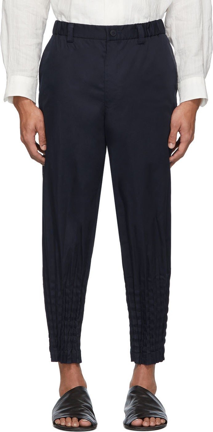 Issey Miyake Men Navy Torus Basic Trousers