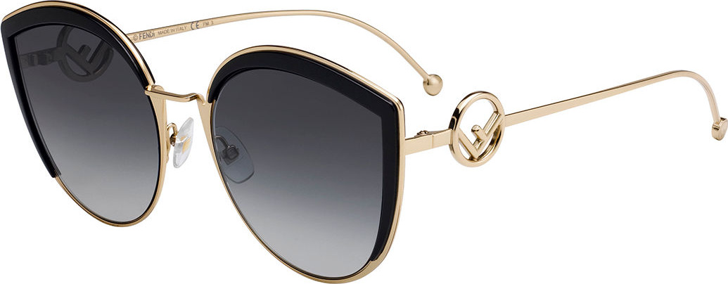 Fendi Round Metal Gradient Sunglasses