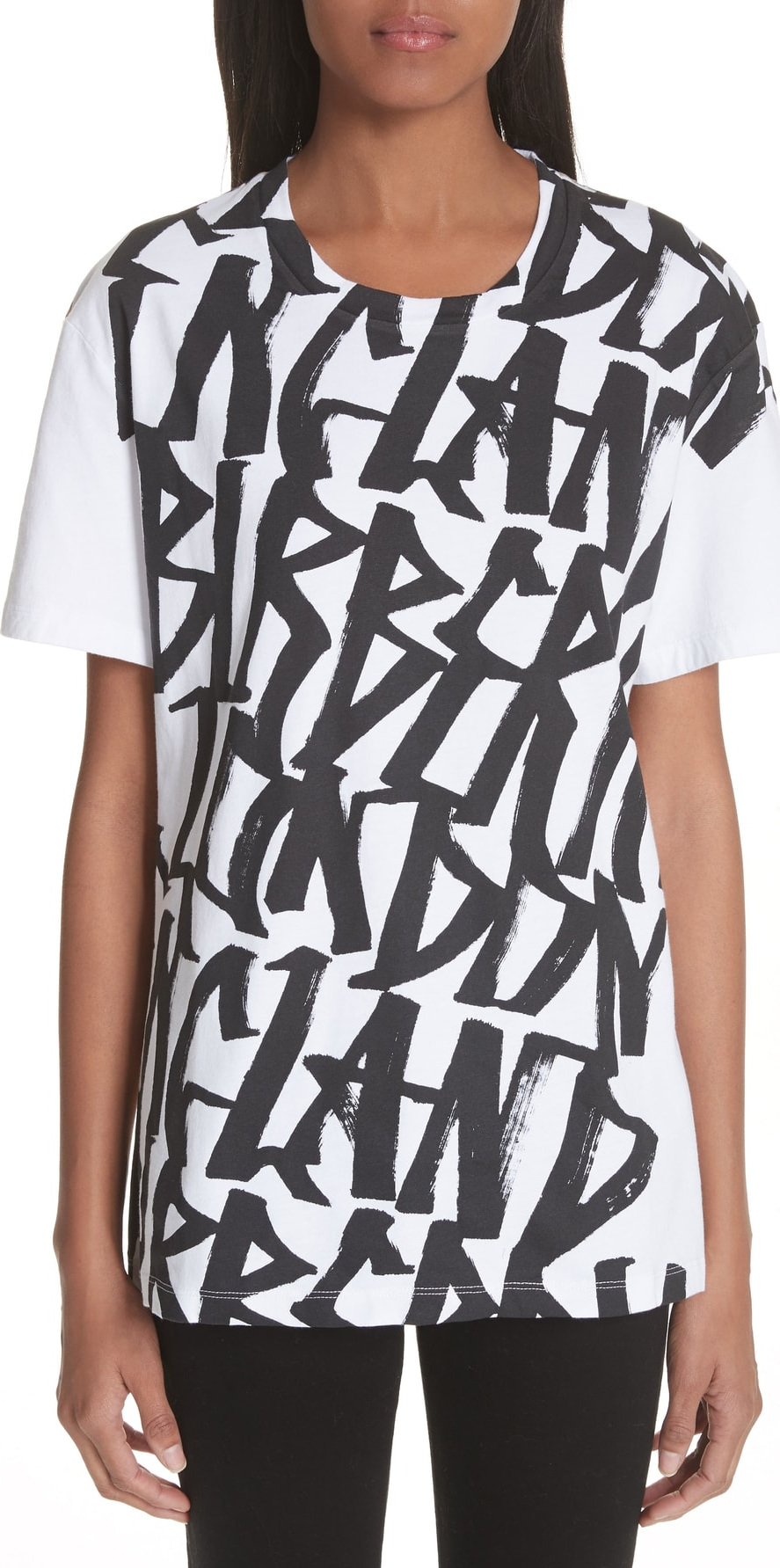Burberry London England Cimarron Graffiti Print & Vintage Check Tee