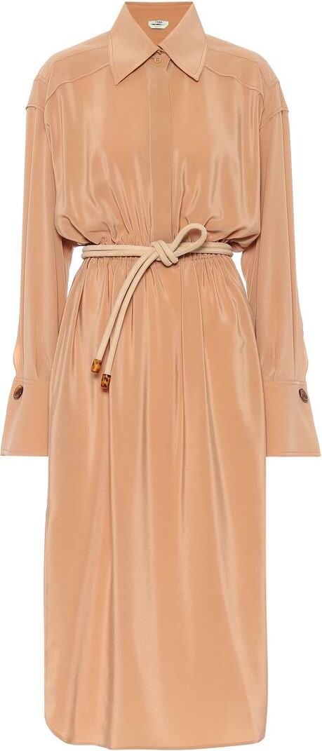 Fendi Silk midi shirt dress