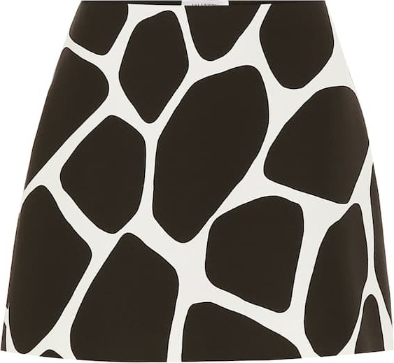 Valentino Printed wool and silk miniskirt