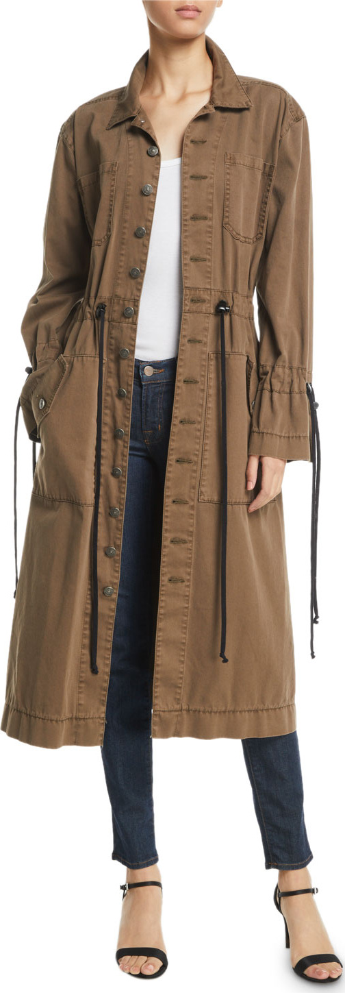 Cinq A Sept Sophie Button-Front Long Jacket