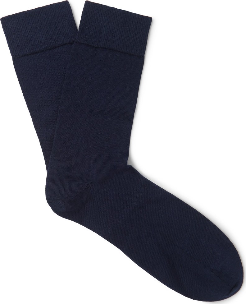 John Smedley Sea Island Cotton-Blend Socks