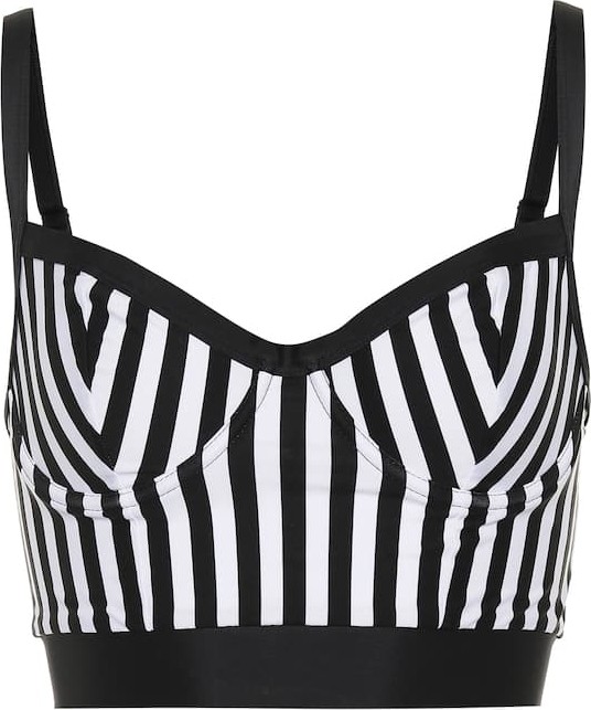 Balmain Striped bikini top