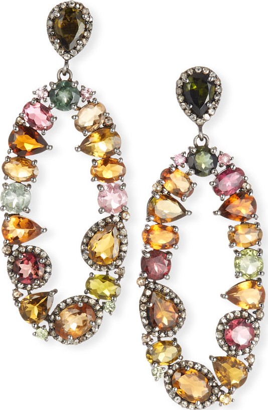 Siena Lasker Tourmaline & Diamond Oval Earrings