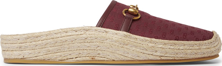 Gucci Matador Horsebit Logo-Jacquard Canvas Backless Espadrilles