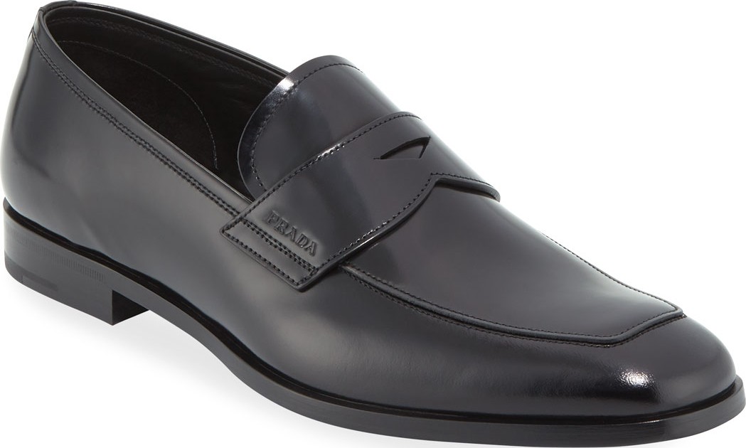 Prada Men's Spazzolato Leather Penny Loafer Prada Men's Spazzolato Leather Penny Loafer