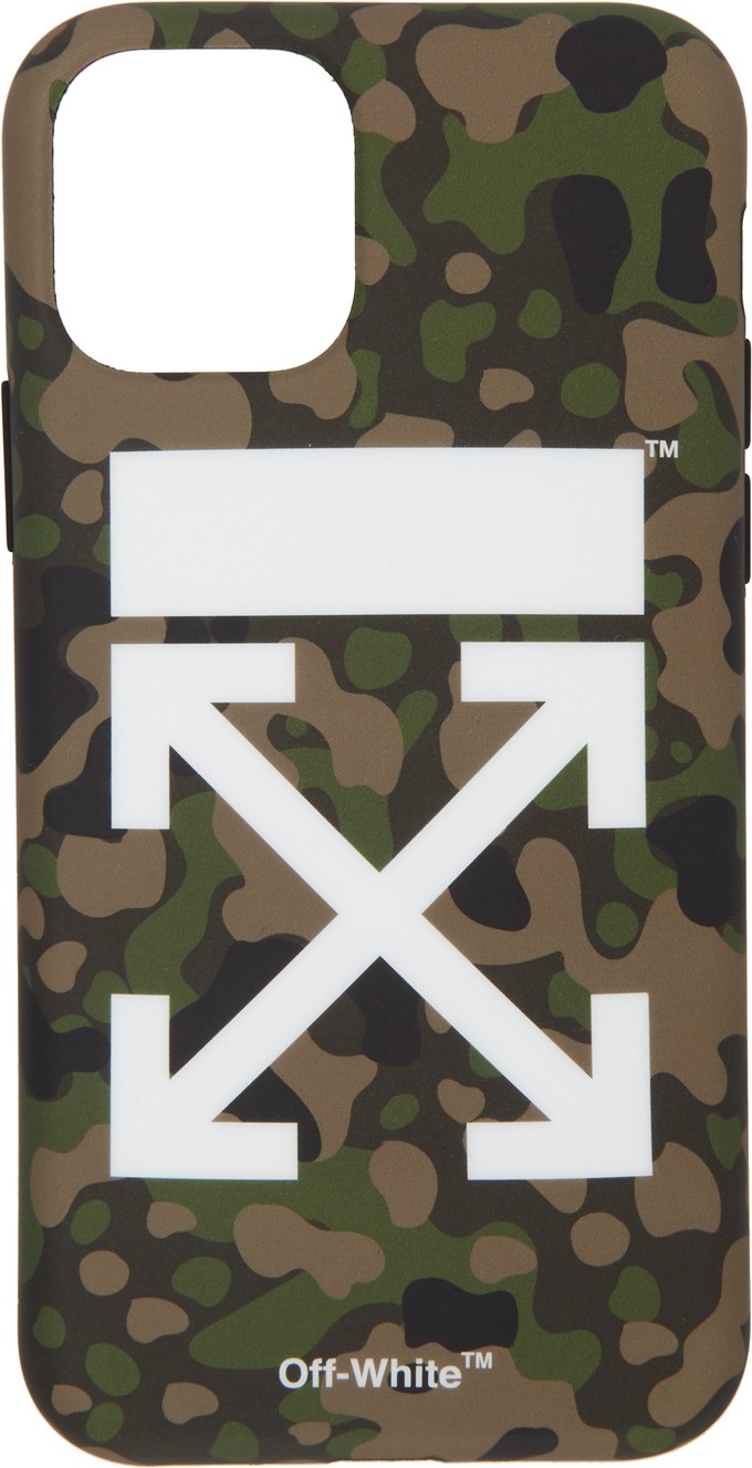 Off White Green Camo Arrow iPhone 11 Case