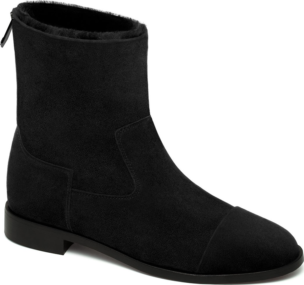 Bougeotte Suede and Shearling Biker Booties