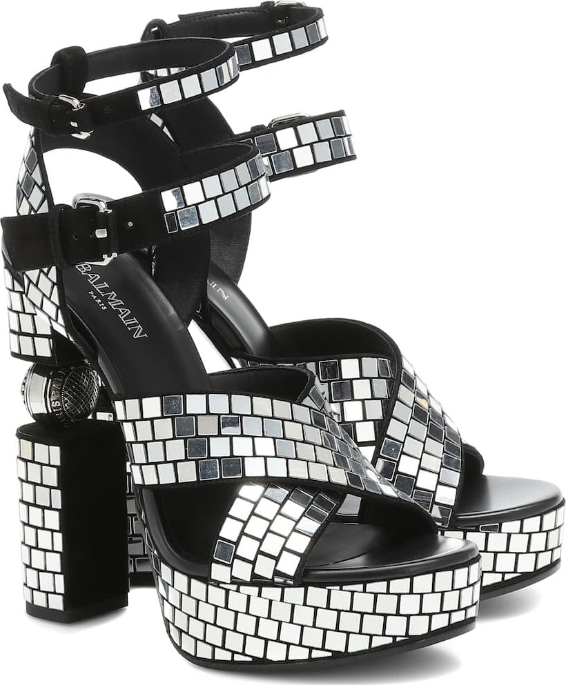 Balmain Jenni suede embellished sandals