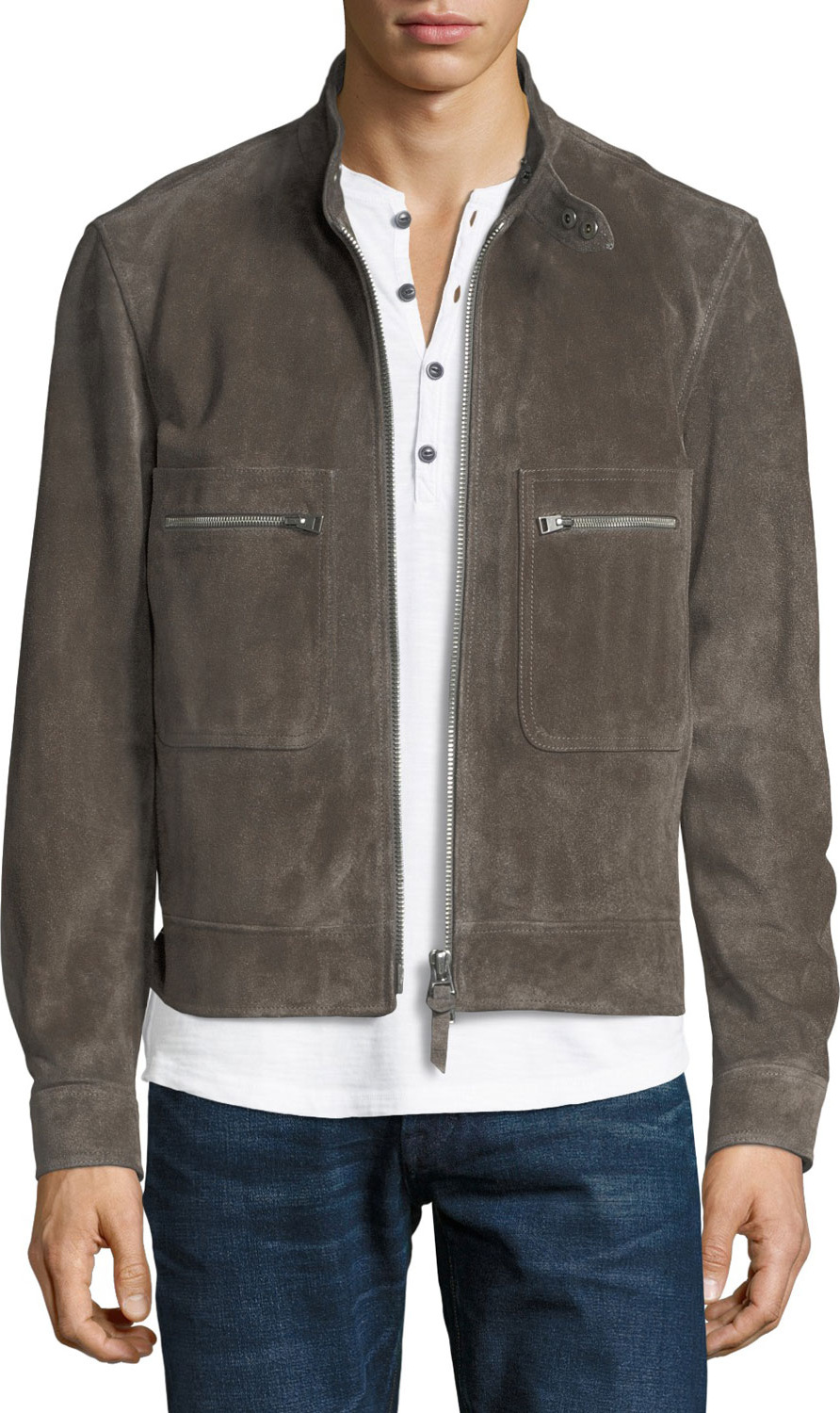 TOM FORD Calfskin Suede Bomber Jacket TOM FORD Calfskin Suede Bomber Jacket