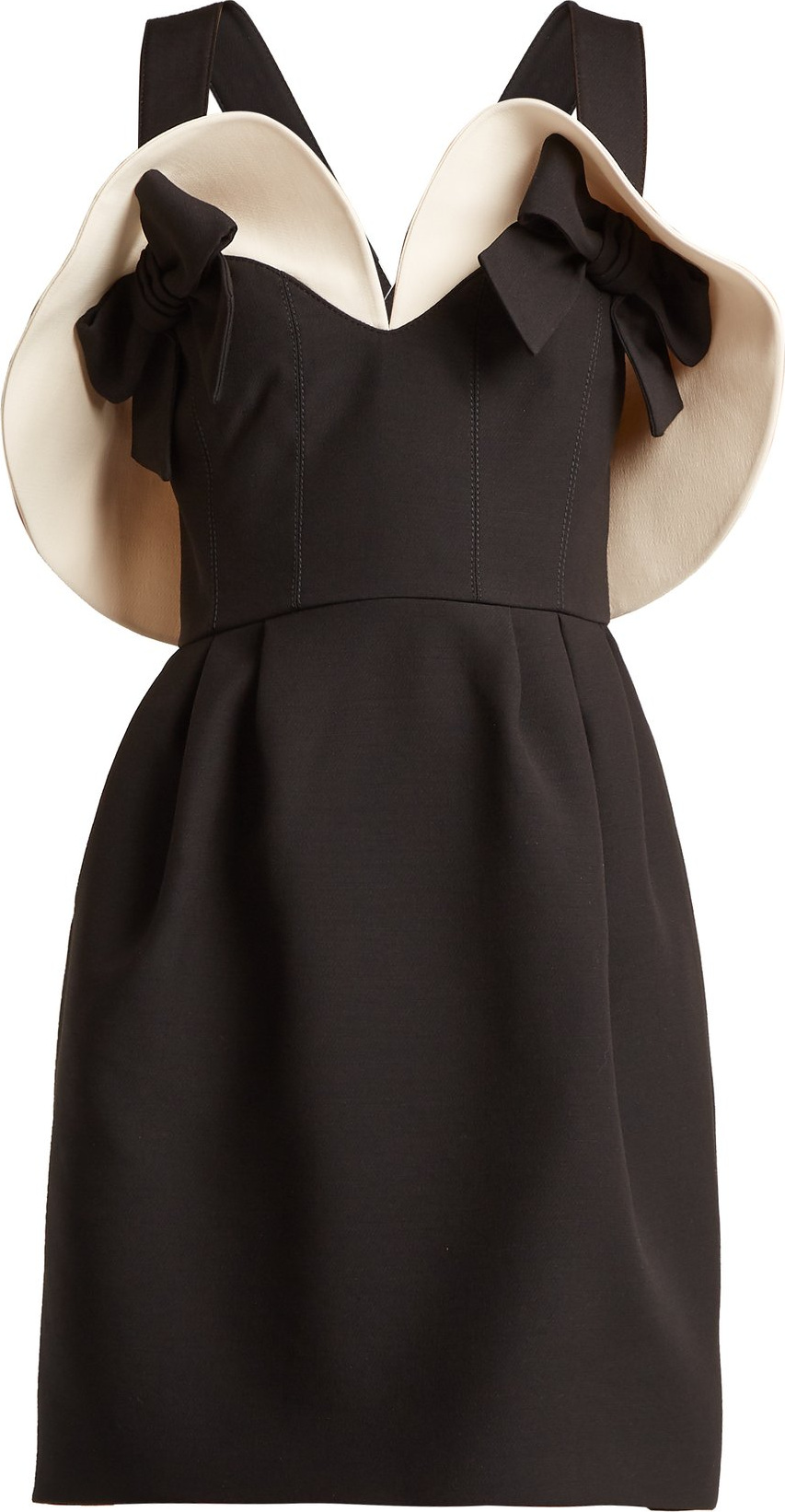 Valentino Bow-detailed wool and silk-blend dress