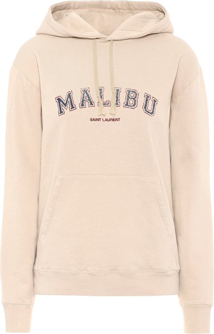 Saint Laurent Printed cotton-jersey hoodie