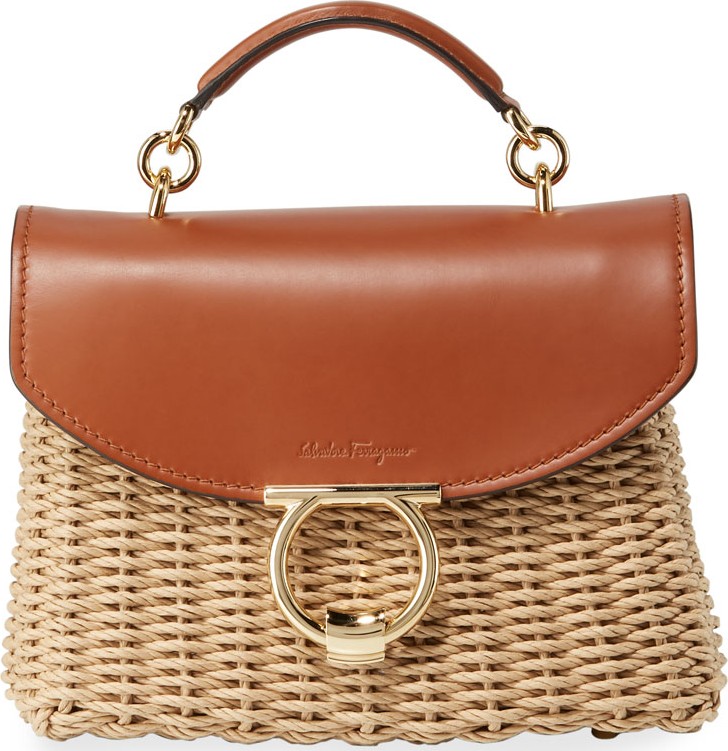 Salvatore Ferragamo Margot Small Woven Satchel Bag