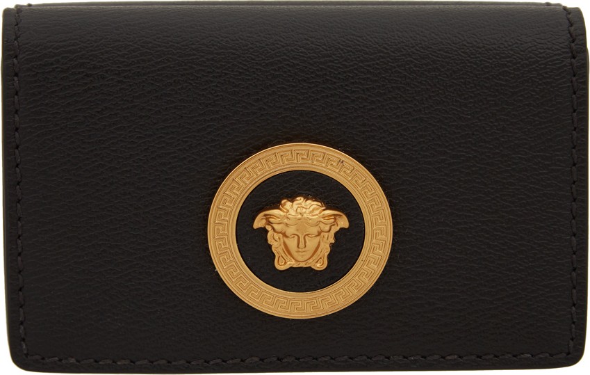 Versace Black Medusa Flap Over Wallet