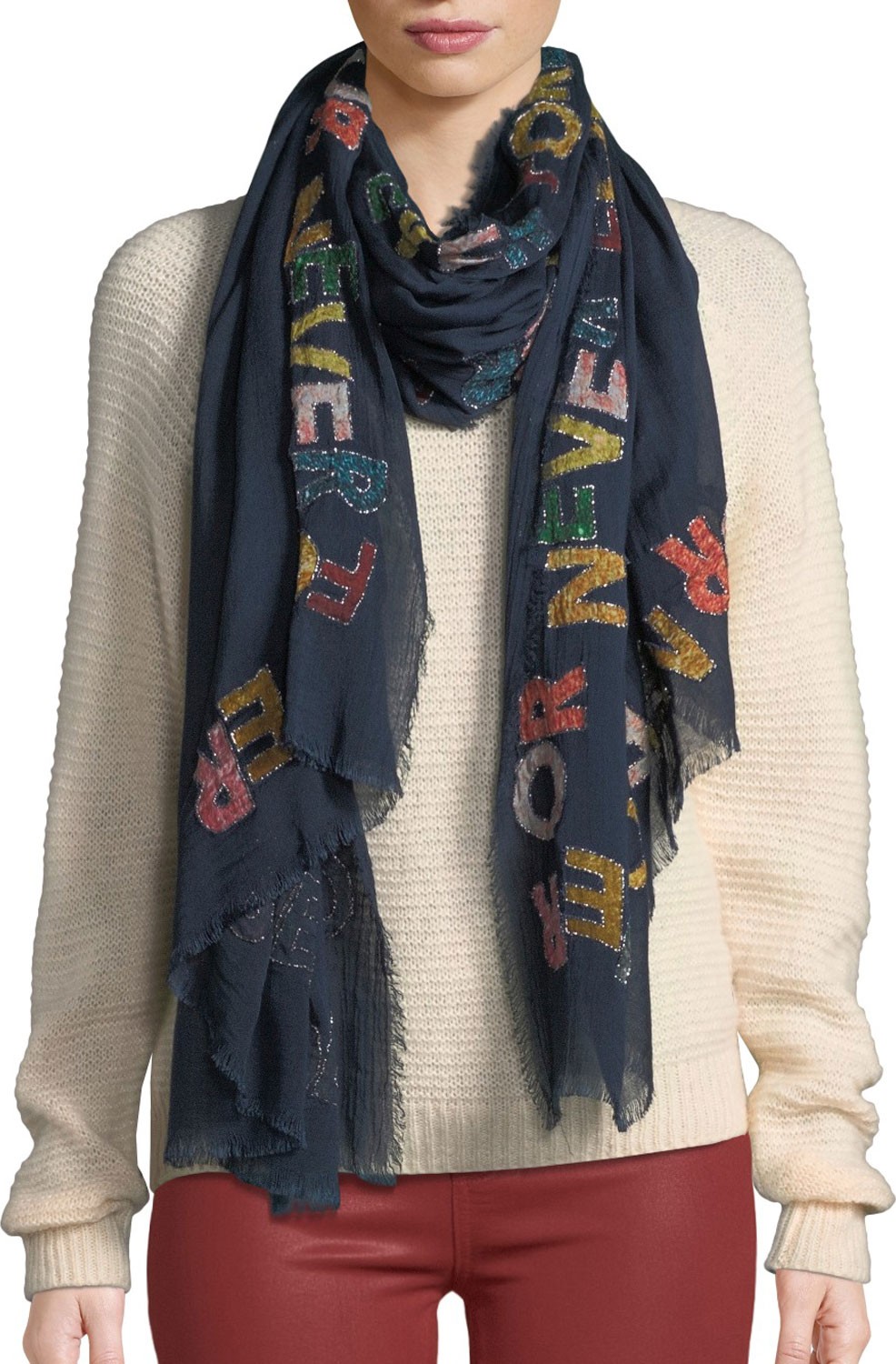 Faliero Sarti Forever Or Never Eyelash Fringe Scarf