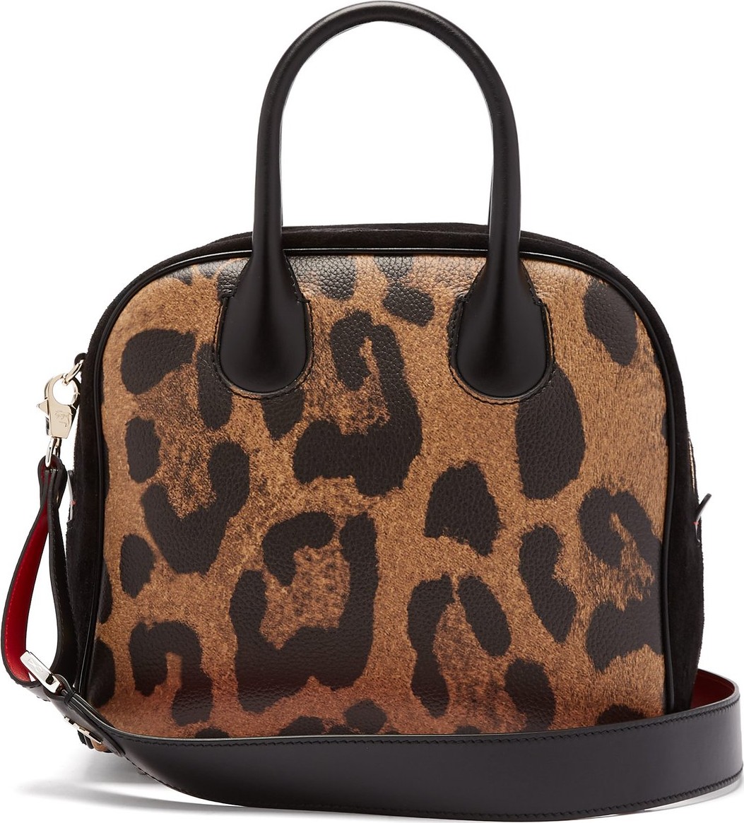 Christian Louboutin Marie Jane leopard-print leather and suede bag