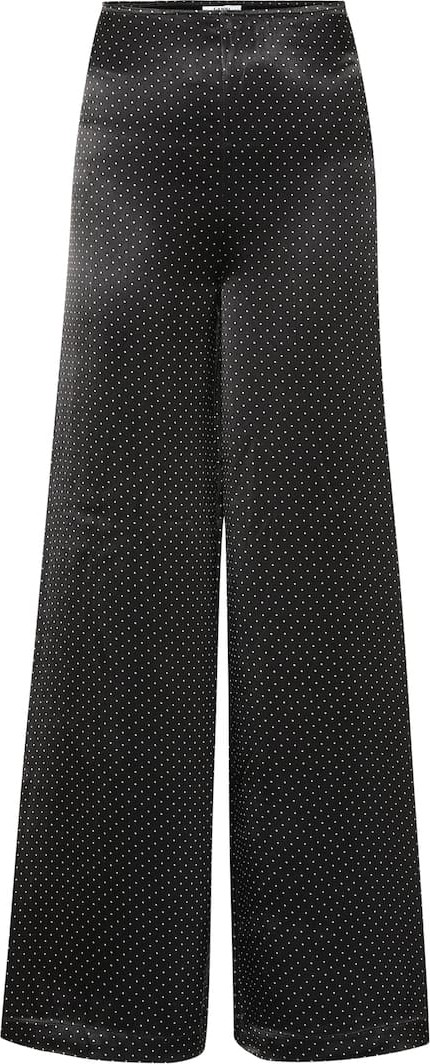 Ganni Polka-dot wide-leg satin pants