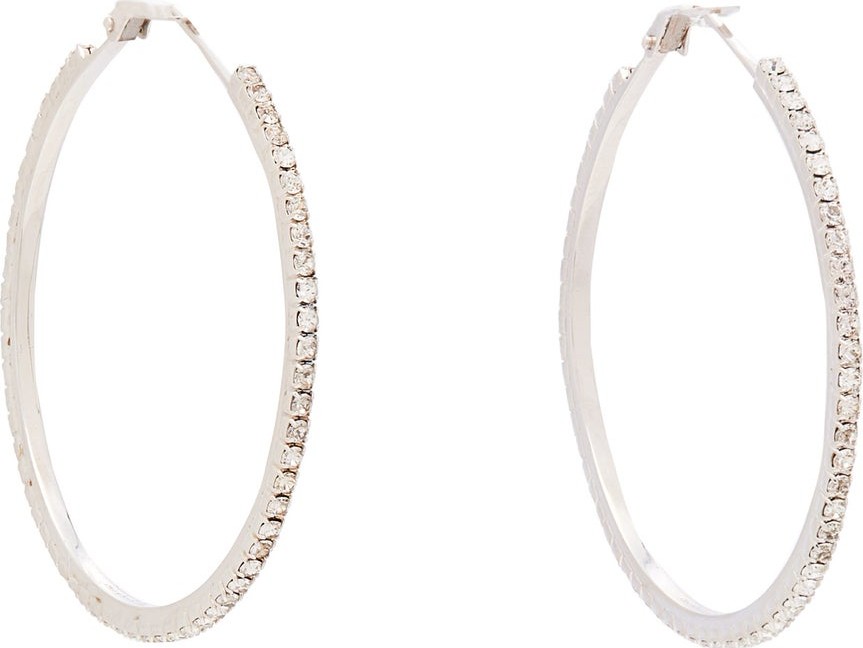 Miu Miu Pavé-set crystal-embellished hoop earrings