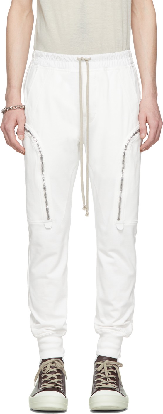 Rick Owens White Jog Cargo Pants