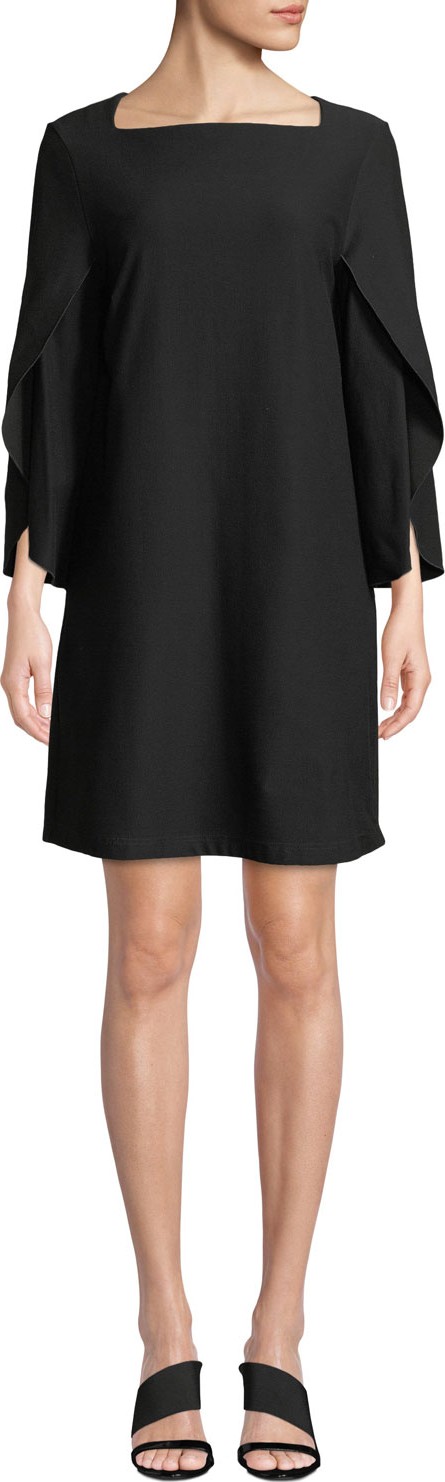 Misook Butterfly-Sleeve Shift Dress