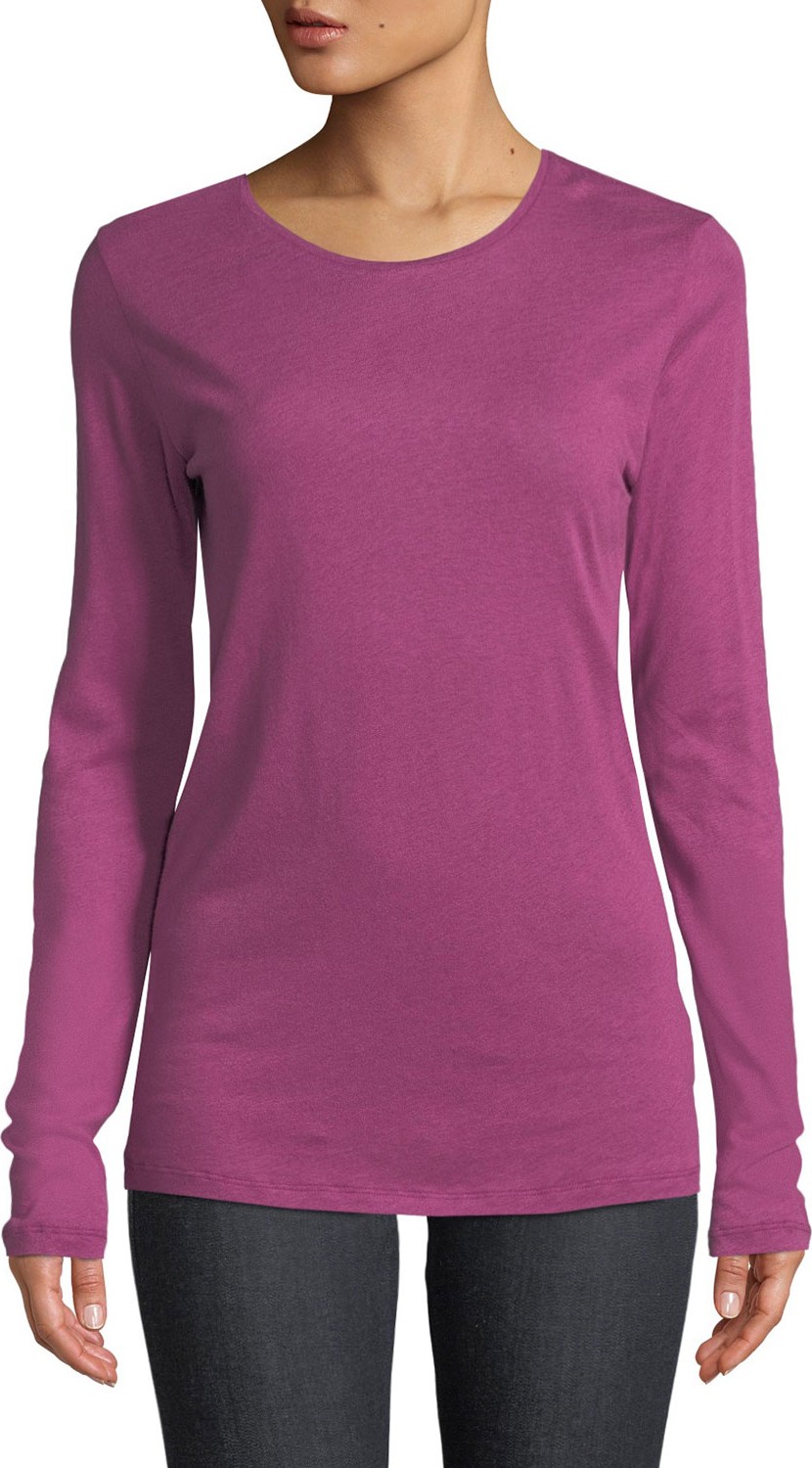 Majestic Cathy Crewneck Cotton-Cashmere Top
