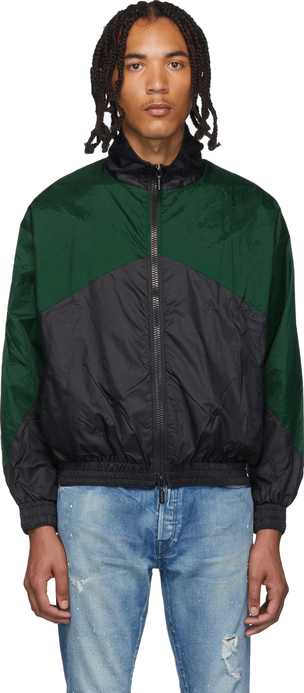 RHUDE Black & Green Nylon Flight Jacket