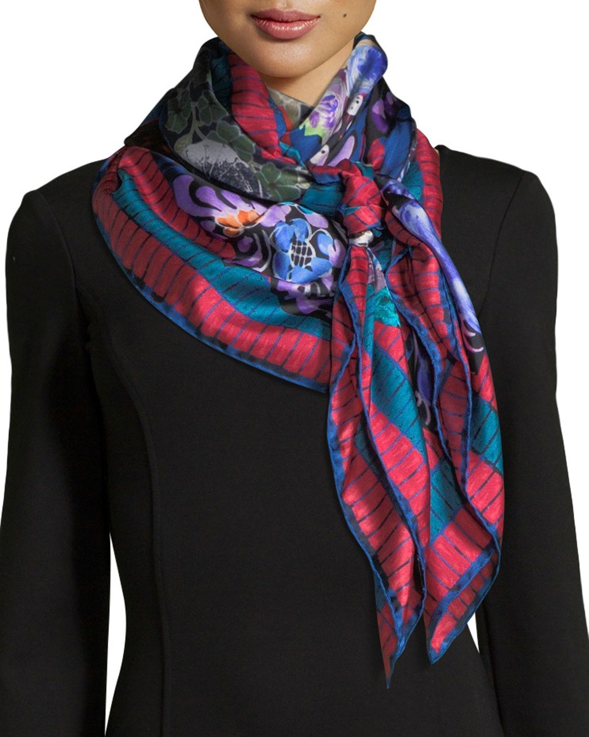 Jane Carr The Decoupage Silk Twill Square Scarf
