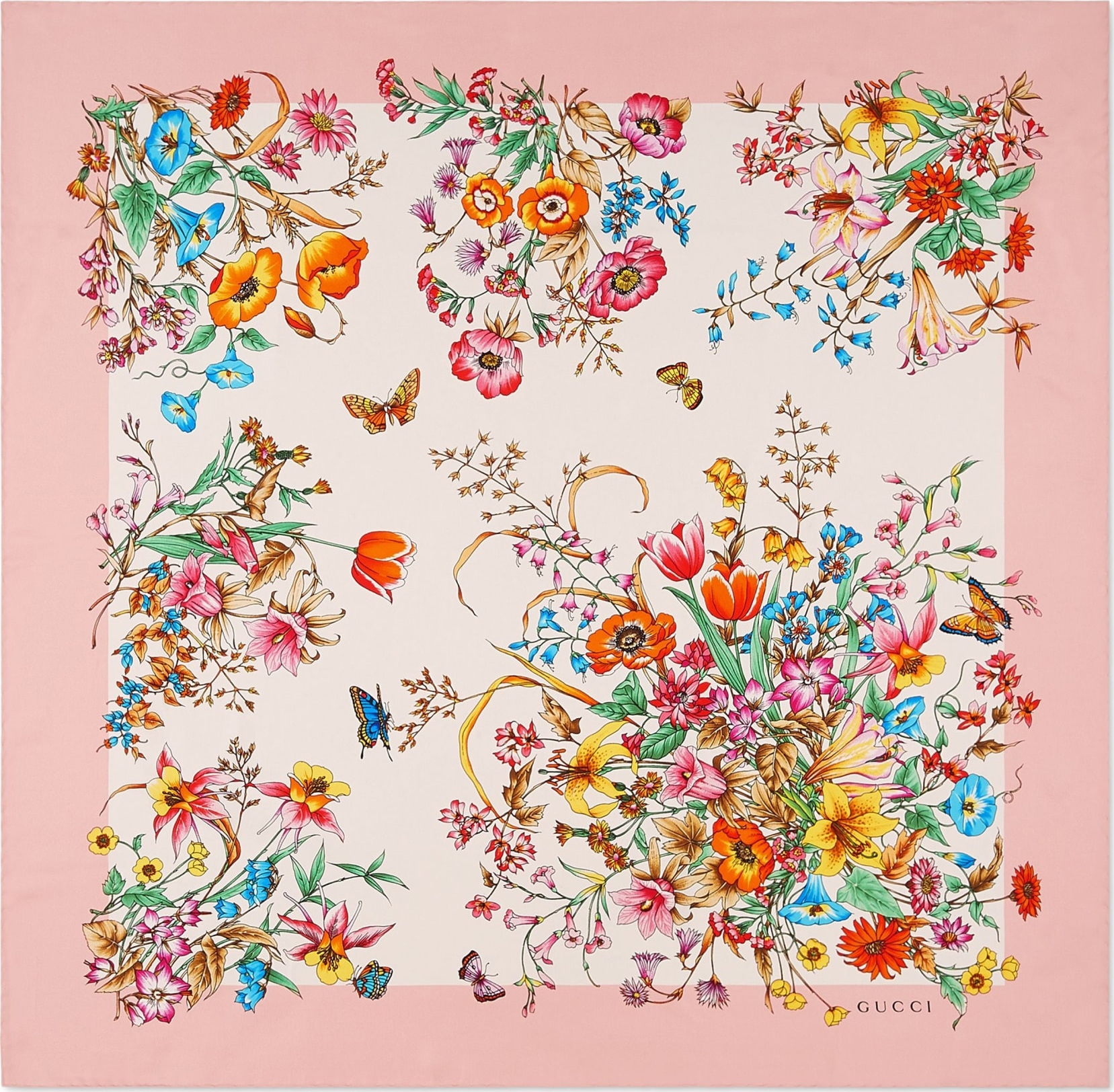 Gucci Eighties Bouquet Silk Scarf