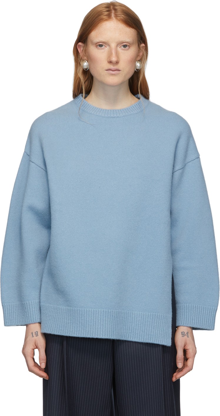 Ports 1961 Blue Wool Fully Fashioned Sweater