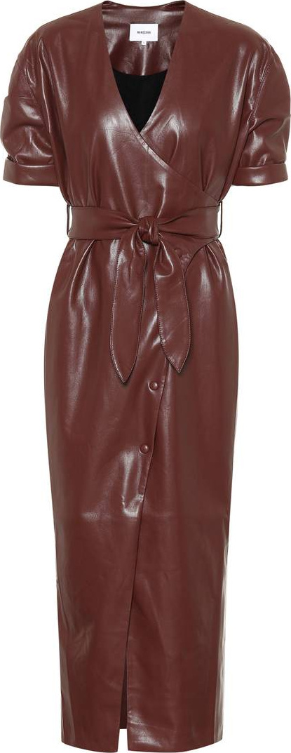 Nanushka Penelope faux leather wrap dress