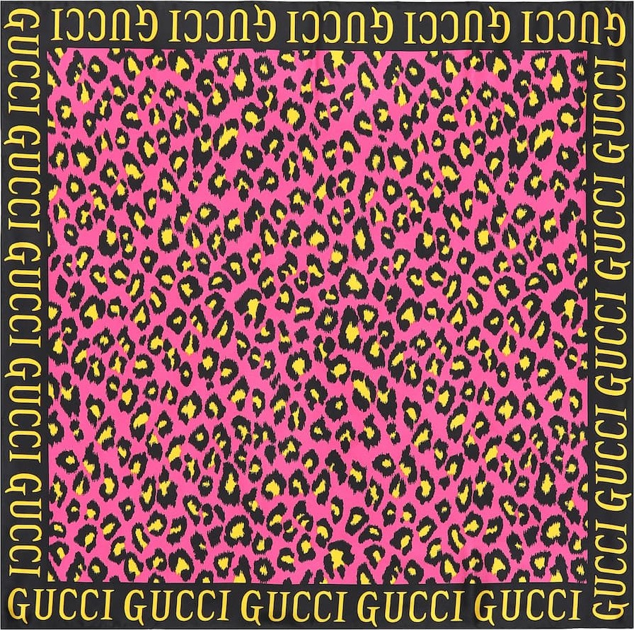 Gucci Leopard silk scarf
