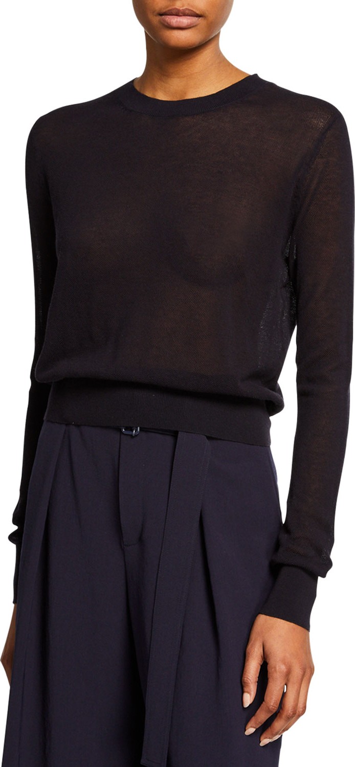 Vince Textured Long-Sleeve Cotton Sweater